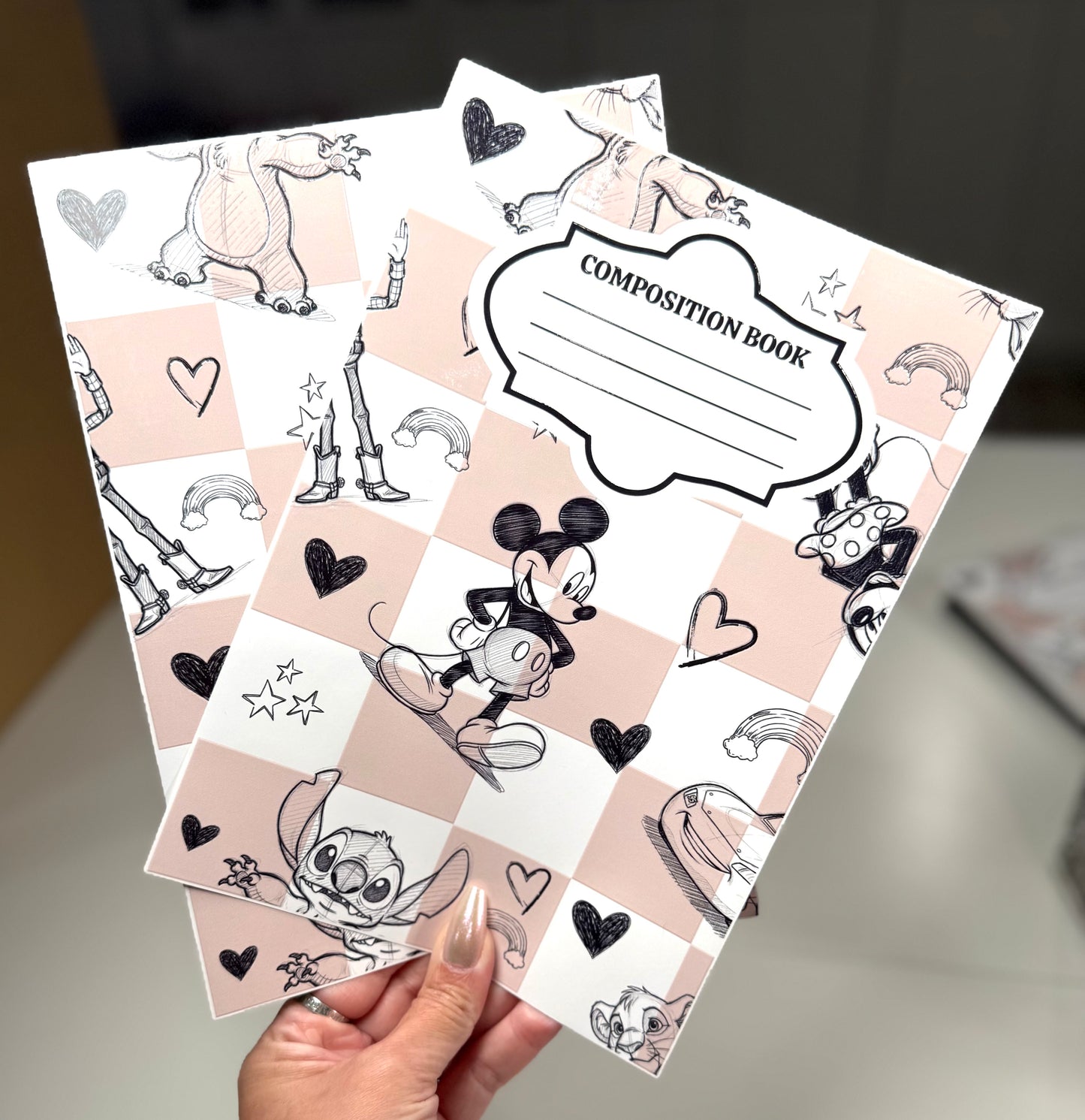 Mouse UV Vinyl Embossed Composition Book cover Front/Back