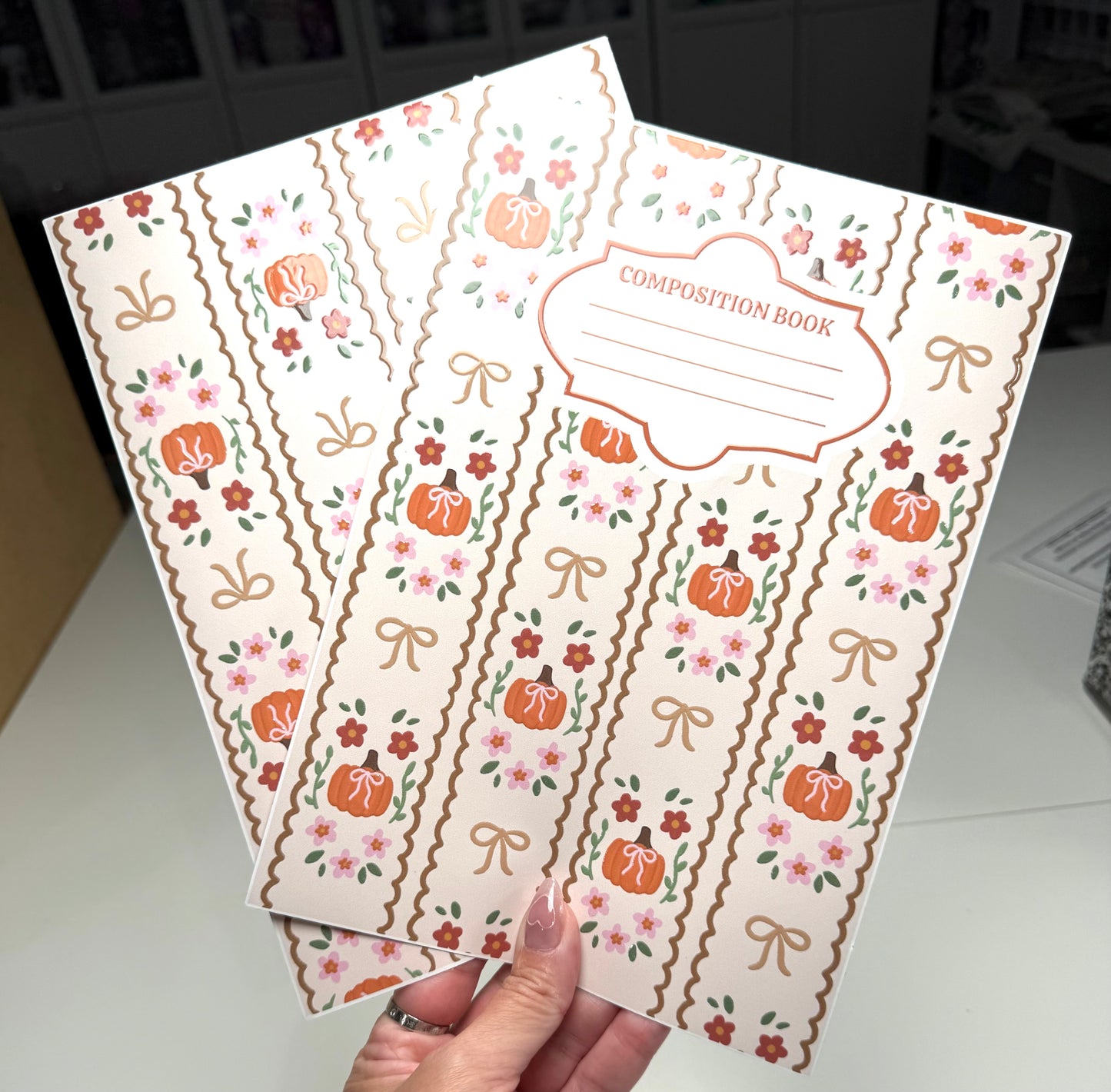 Pumpkin UV Vinyl Embossed Composition Cover