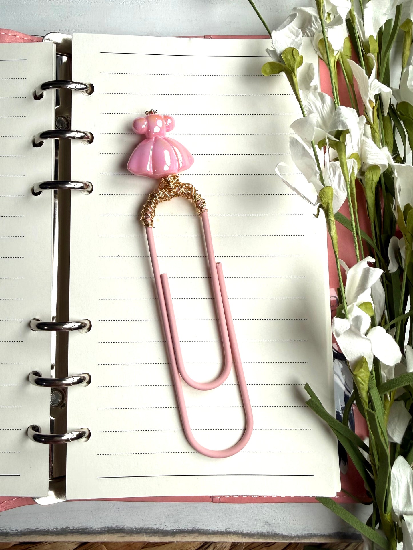 Pink Dress Jumbo Paper Clip-Handmade