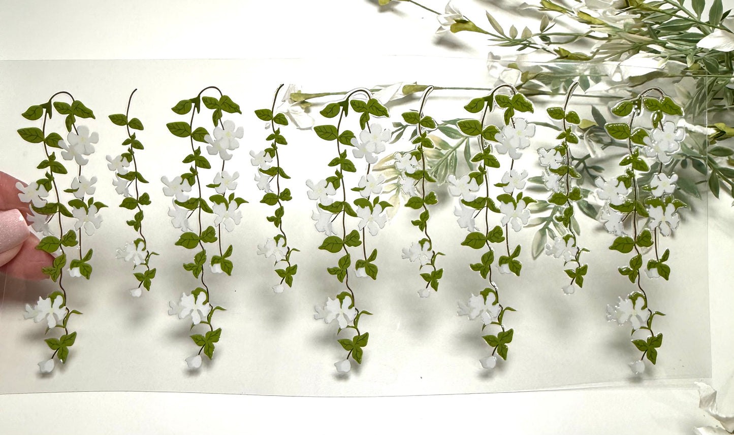 White Floral Vine UVDTF