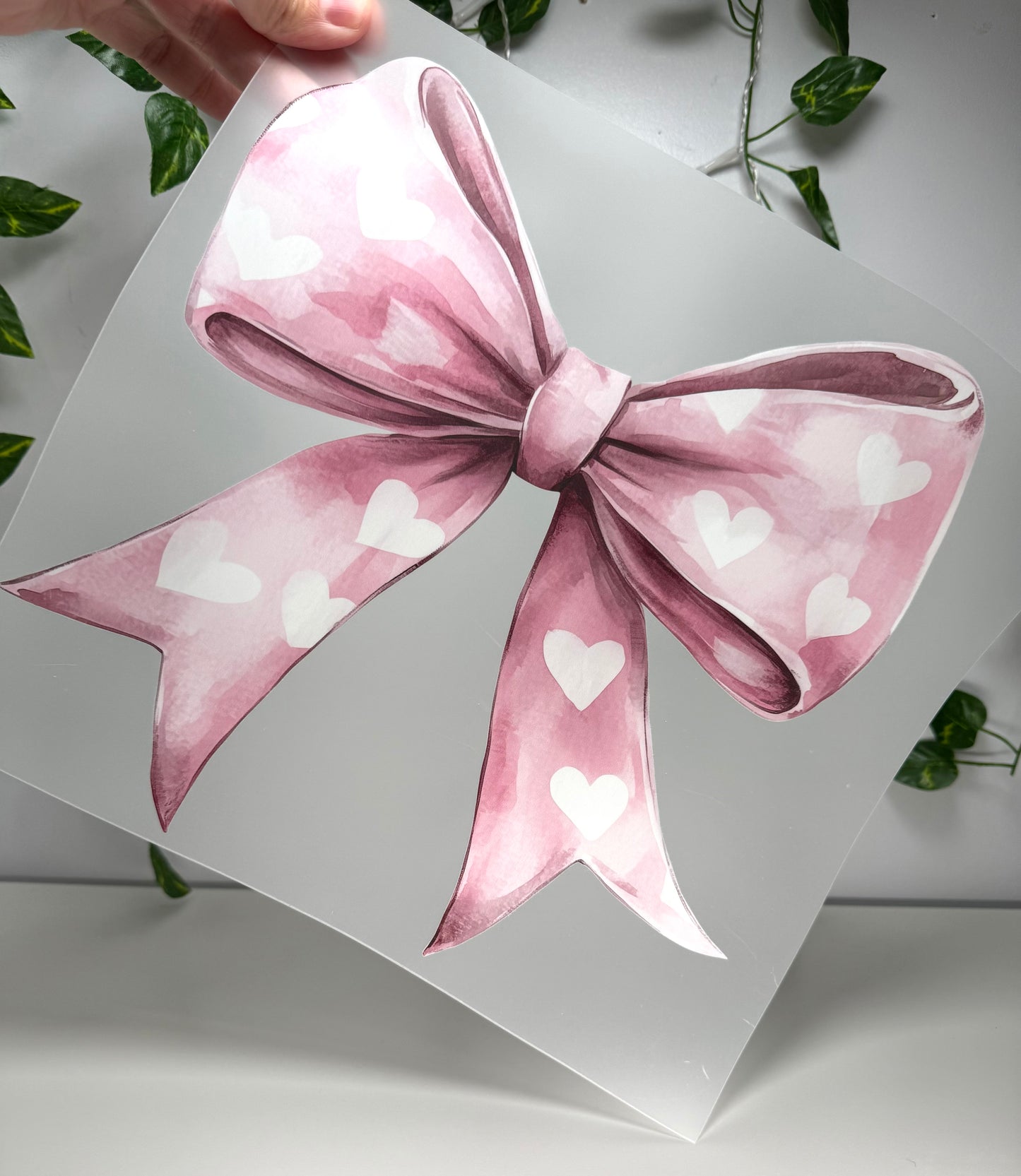 V-Day Bow W/Hearts DTF