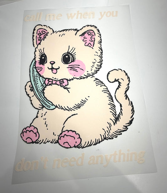 XXL DTF Cat on Phone