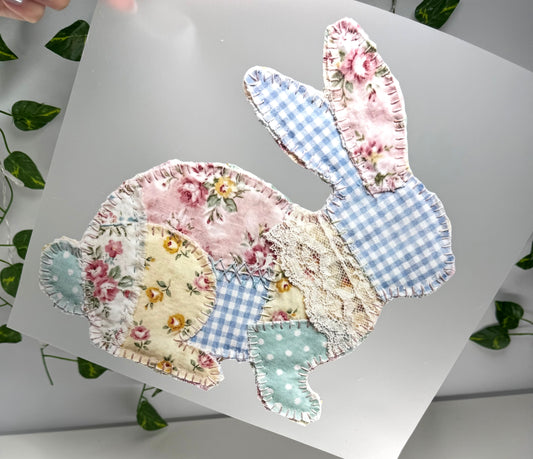 Blue Fabric Bunny DTF
