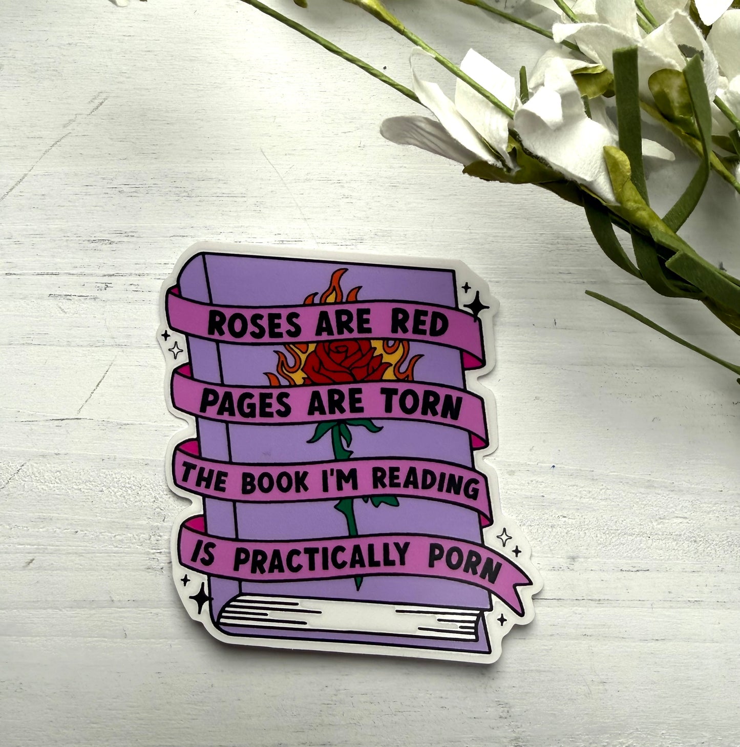 Roses Are Red Book Waterproof Sticker