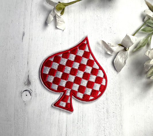 Red & White Spade Patch
