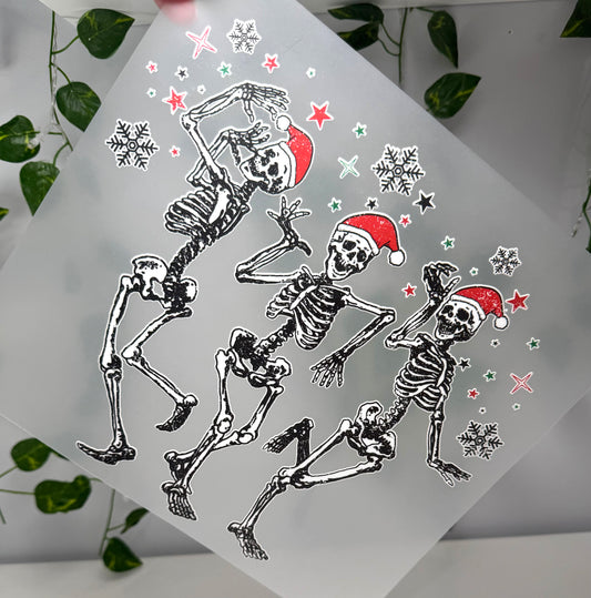Dancing Santa Skeletons DTF