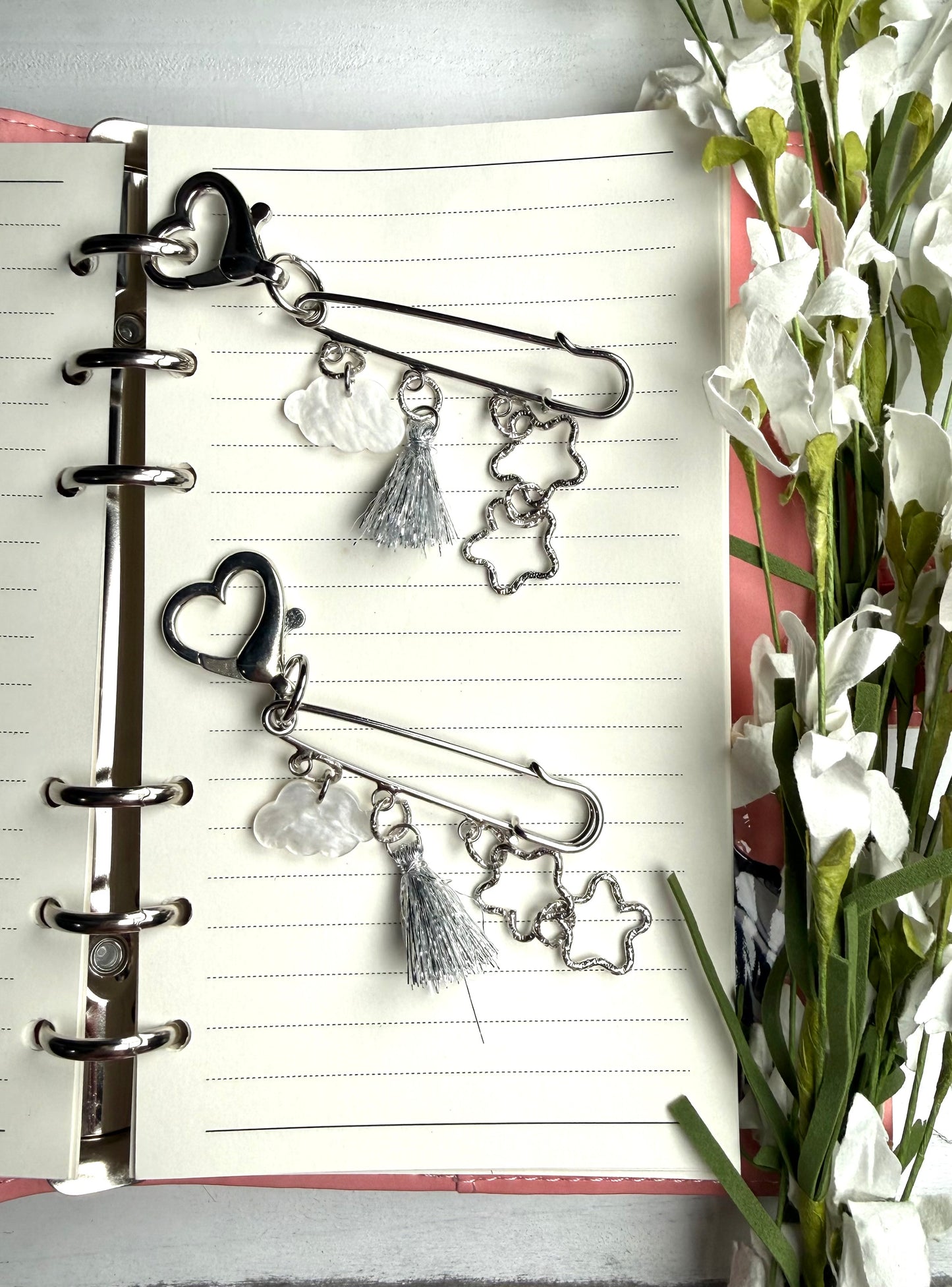Jecii Heaven is Calling Stars Safety Pin-Planner Charm (Handmade)