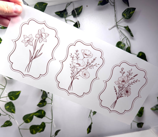 Vintage Wild Flowers -Single Color DTF