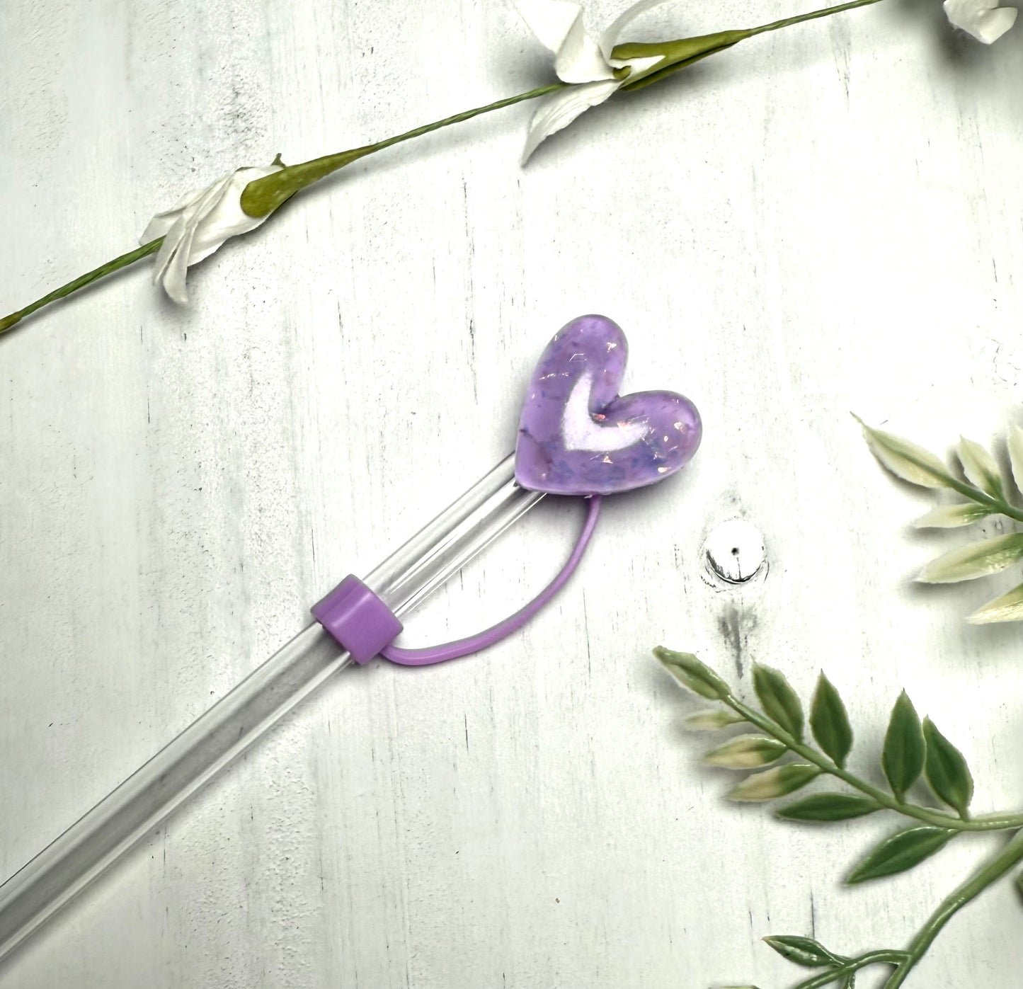 Purple Sparkle 8mm Straw Topper