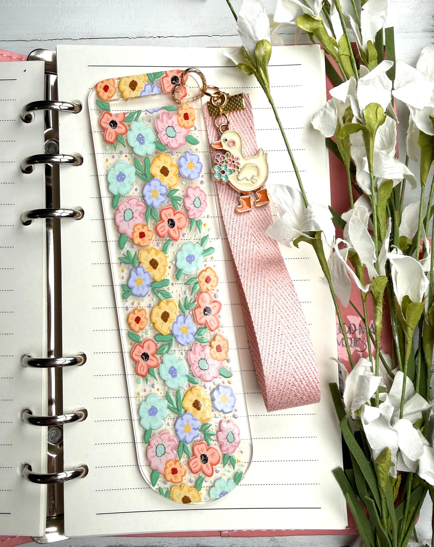 Ducky’s Spring Flowers Bookmark