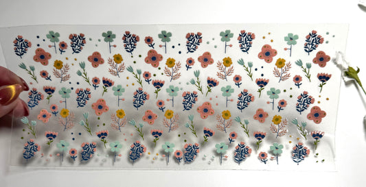 Bluish Soft Flowers UVDTF