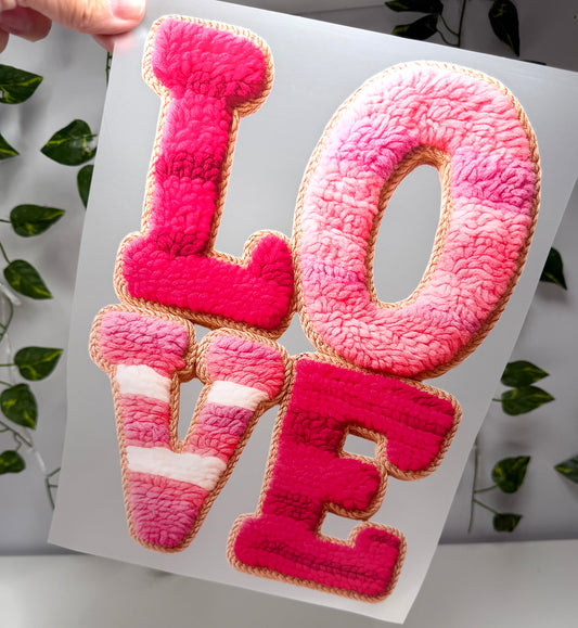 Pink Love Patch DTF