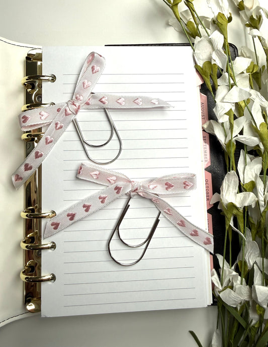 AnnaSophia Teddy Bear 🧸 Heart Bow Medium Paper Clip (Handmade)