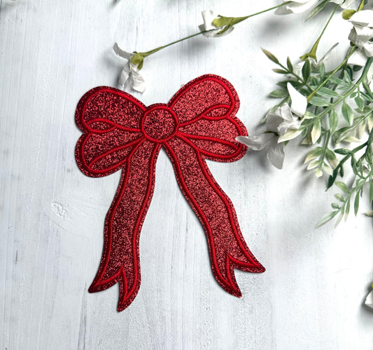 Red Coquette Bow Patch