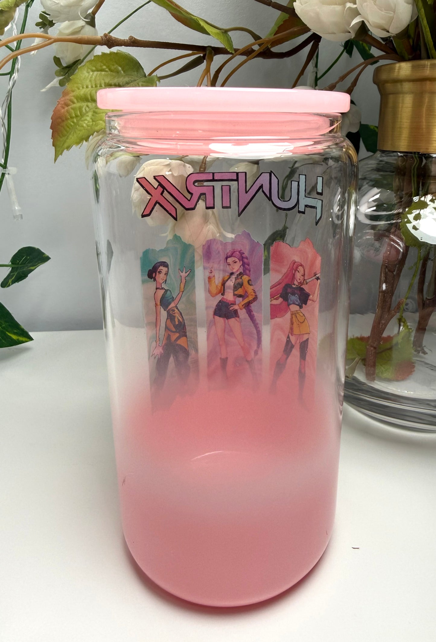 Pink Huntrix Glass Cup