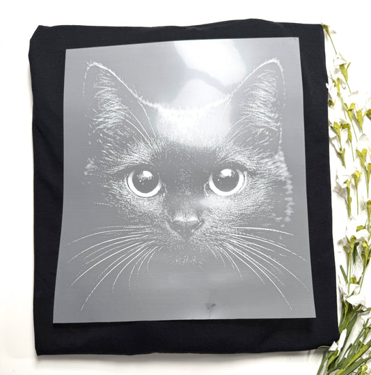 White Cat ( Dark Garments ) DTF single color