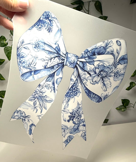 Blue Floral Coquette DTF