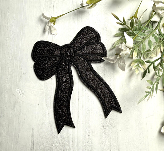 Black Coquette Bow Patch