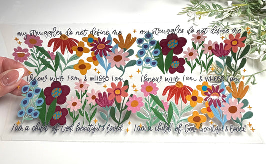 Spiritual Words Flowers UVDTF
