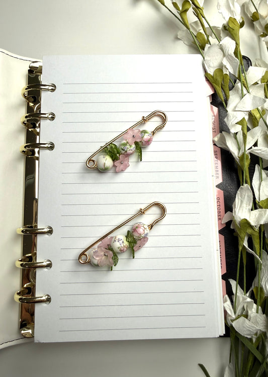 AnnaSophia Teddy Bear 🧸 Flower Safety Pin (Handmade)