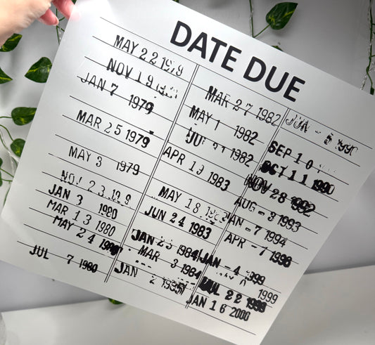 Date Due DTF Single Color