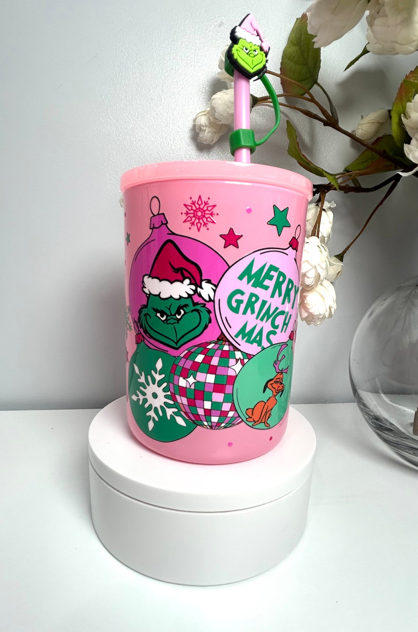 Pink grinch mug