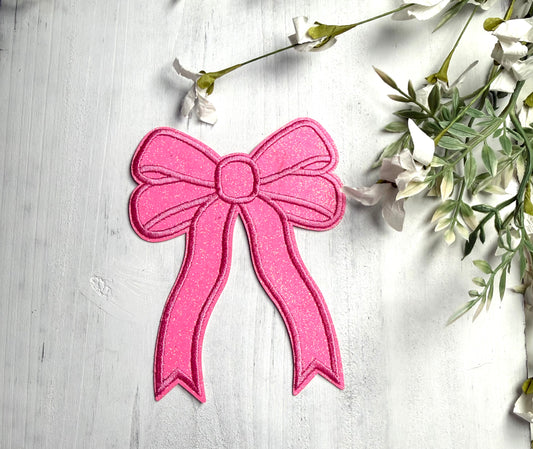 Dark Pink Coquette Bow Patch