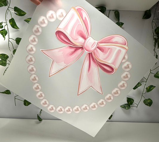 V-day Bow W/Pearls DTF