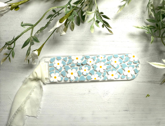 White Flowers Bookmark