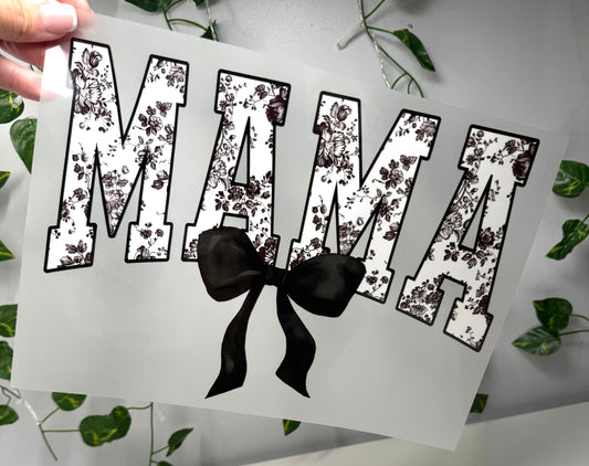 Mama Black Floral DTF