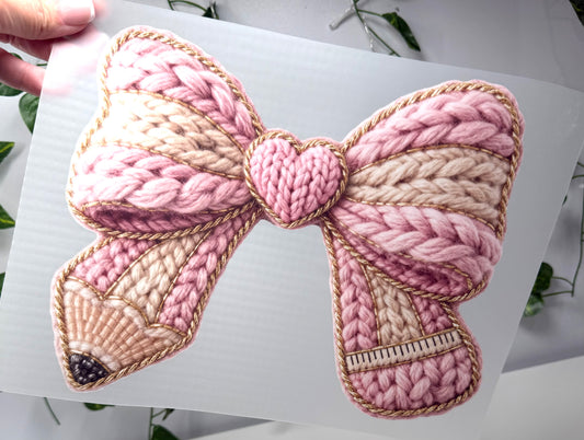 Crochet Pencil Bow DTF