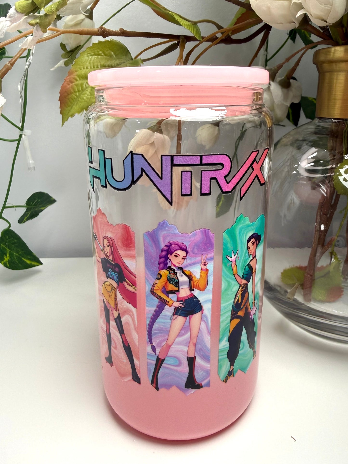 Pink Huntrix Glass Cup