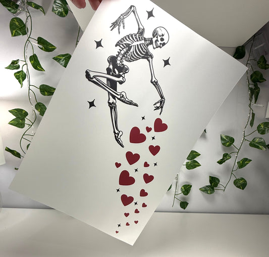 V-Day Skeleton W/Hearts DTF
