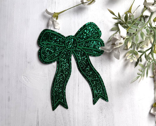 Green Coquette Bow Patch