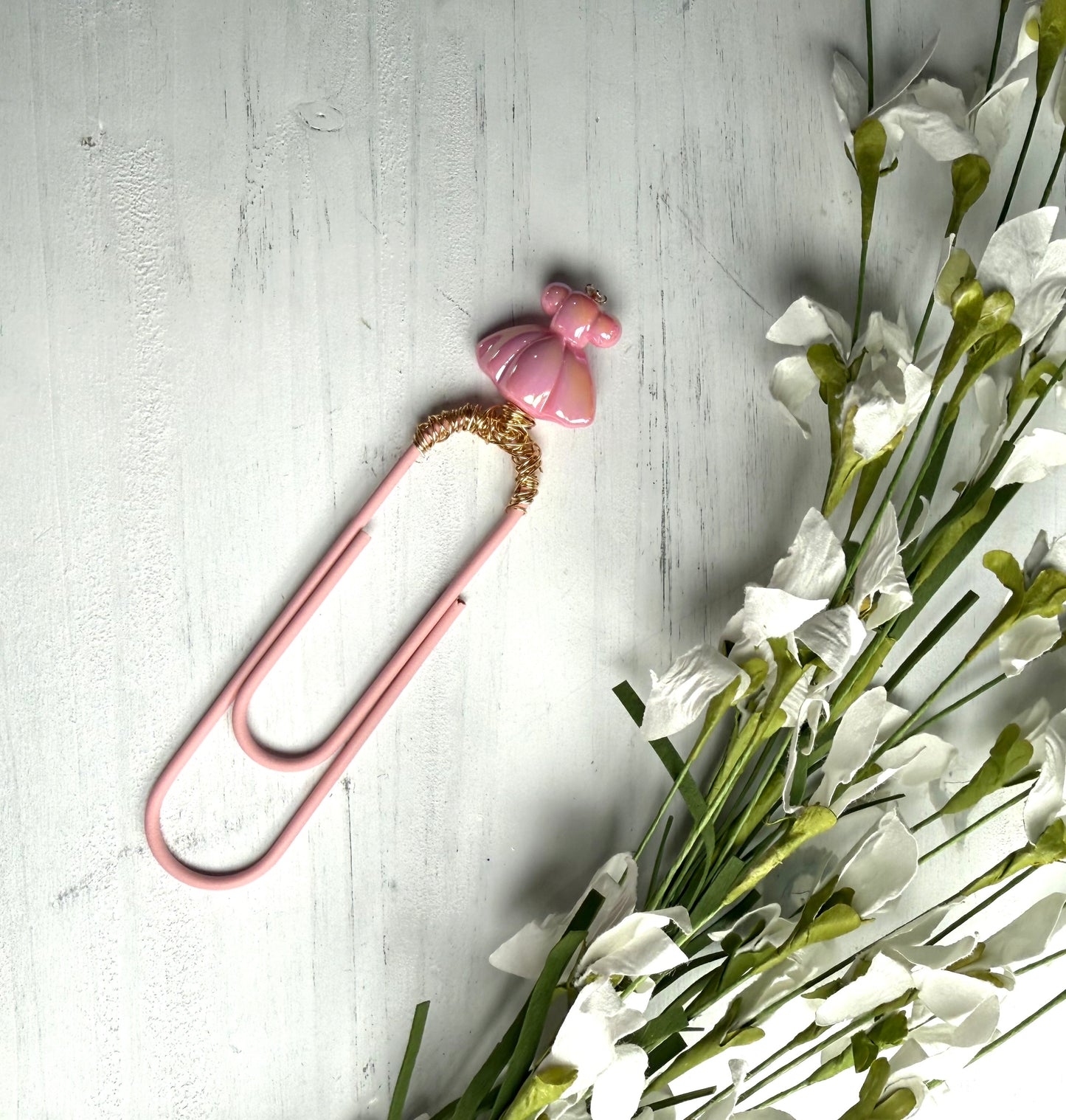 Pink Dress Jumbo Paper Clip-Handmade