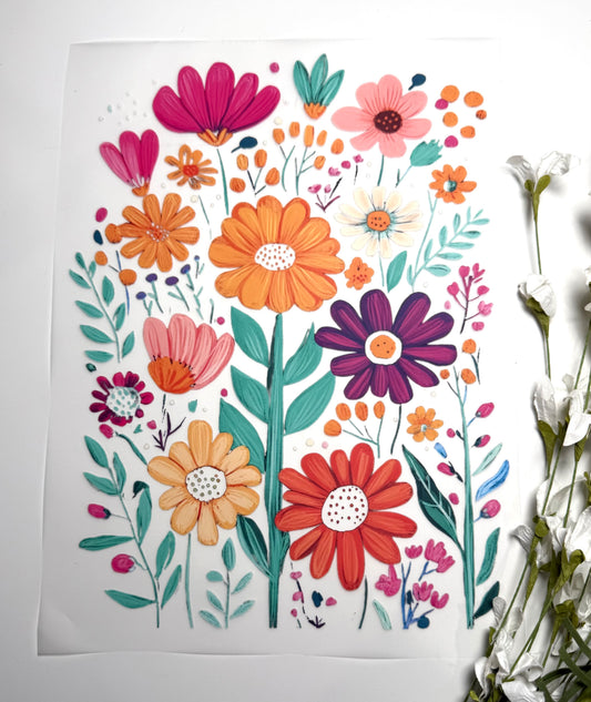 Colorful Flowers DTF