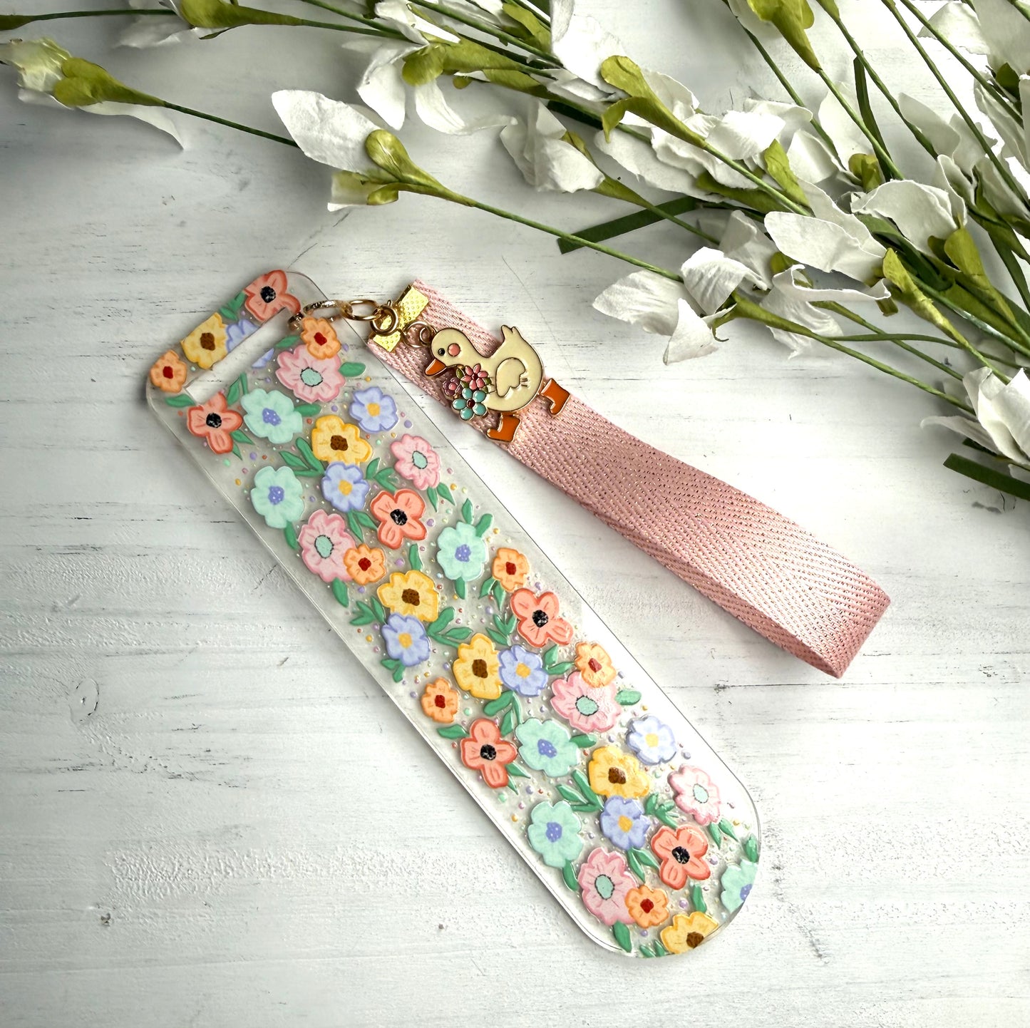 Ducky’s Spring Flowers Bookmark