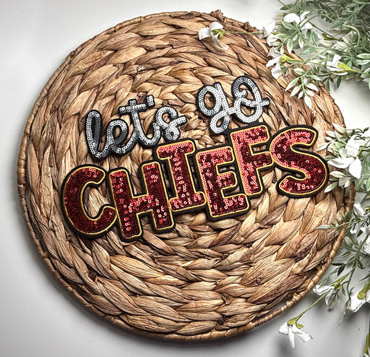 Let’s Go Chiefs Sequin Patch-Large