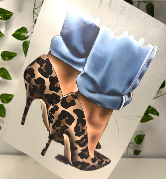 Leopard Heels DTF