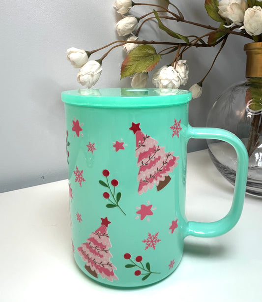 Pink tree mug