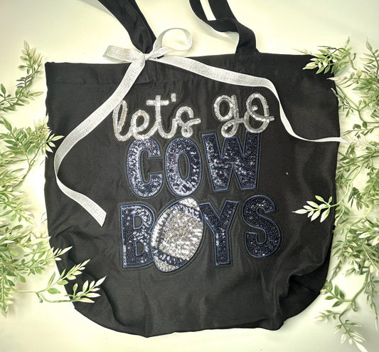 Cowboys Sequin Patch Tote Bag