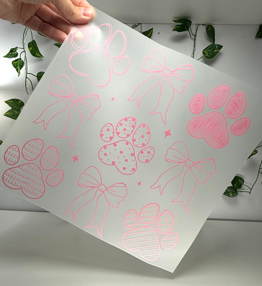 V-Day Paws & Bows ( Single Color) DTF